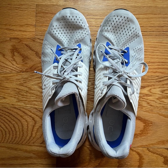 ON running cloud gray white and blue sneakers size 10.5 men - Picture 6 of 6